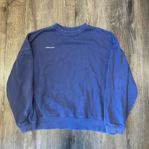 White Fox Navy Crewneck Sweatshirt - Picture 1 of 6